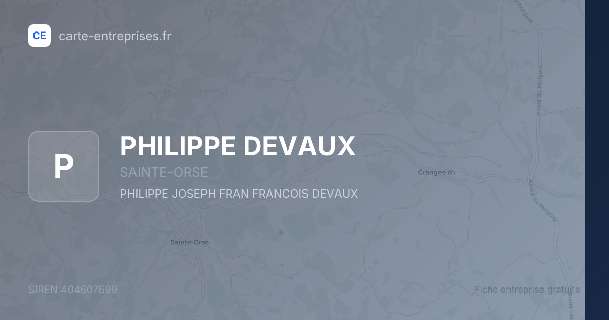 PHILIPPE DEVAUX — 404607699 — fiche entreprise