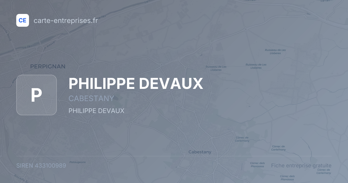 PHILIPPE DEVAUX — 433100989 — fiche entreprise