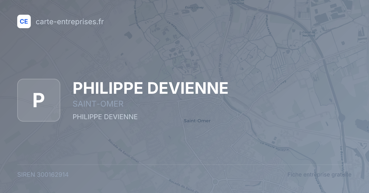 PHILIPPE DEVIENNE — 300162914 — fiche entreprise