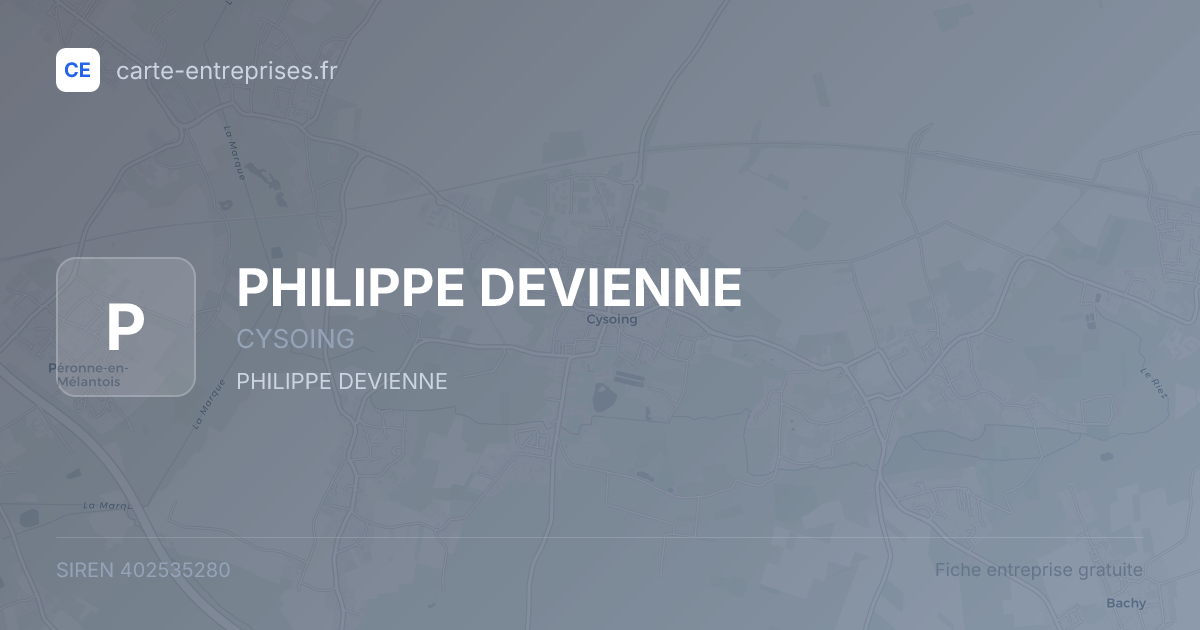 PHILIPPE DEVIENNE — 402535280 — fiche entreprise
