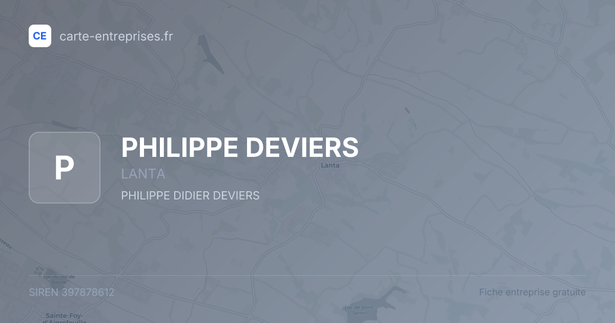 PHILIPPE DEVIERS — 397878612 — fiche entreprise