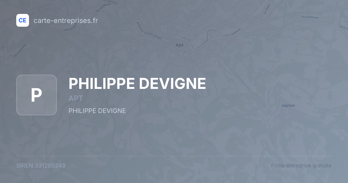 PHILIPPE DEVIGNE — 331265249 — fiche entreprise