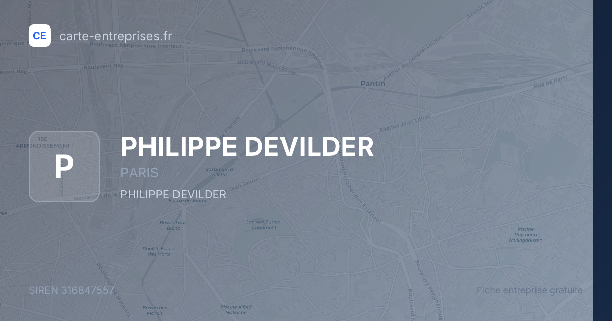 PHILIPPE DEVILDER — 316847557 — fiche entreprise