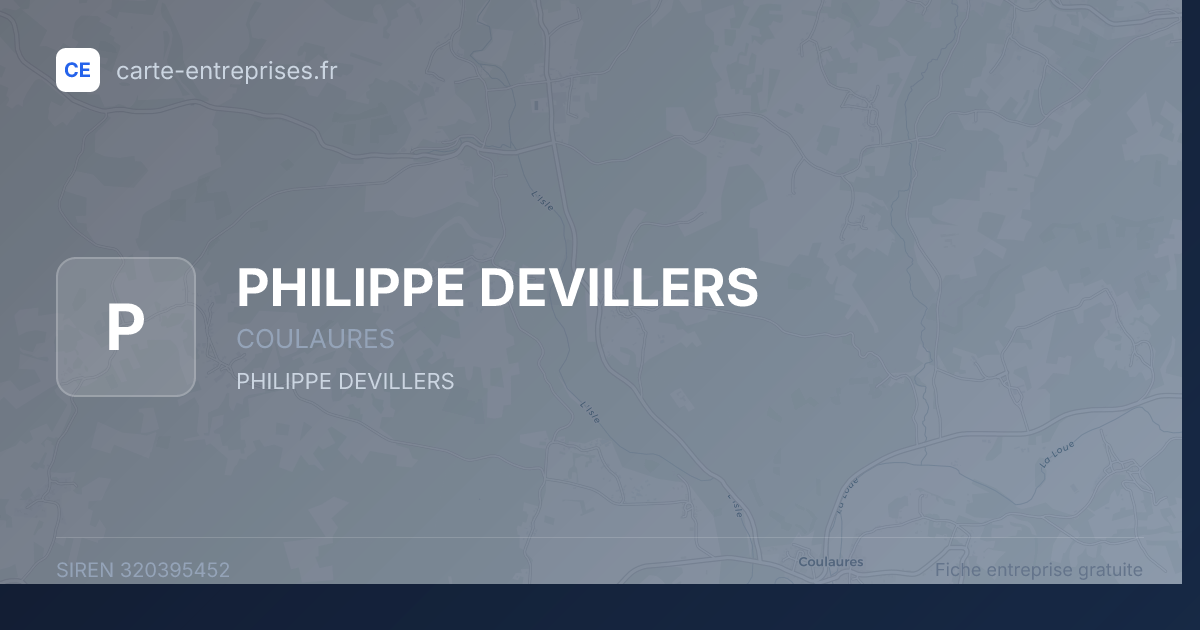 PHILIPPE DEVILLERS — 320395452 — fiche entreprise