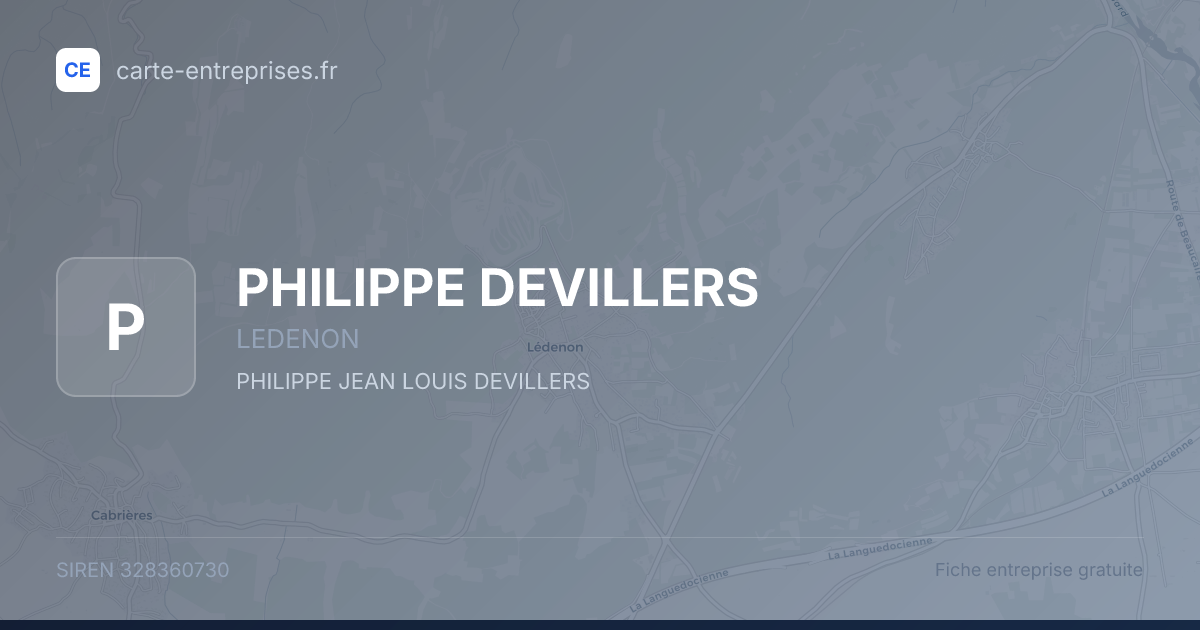 PHILIPPE DEVILLERS — 328360730 — fiche entreprise