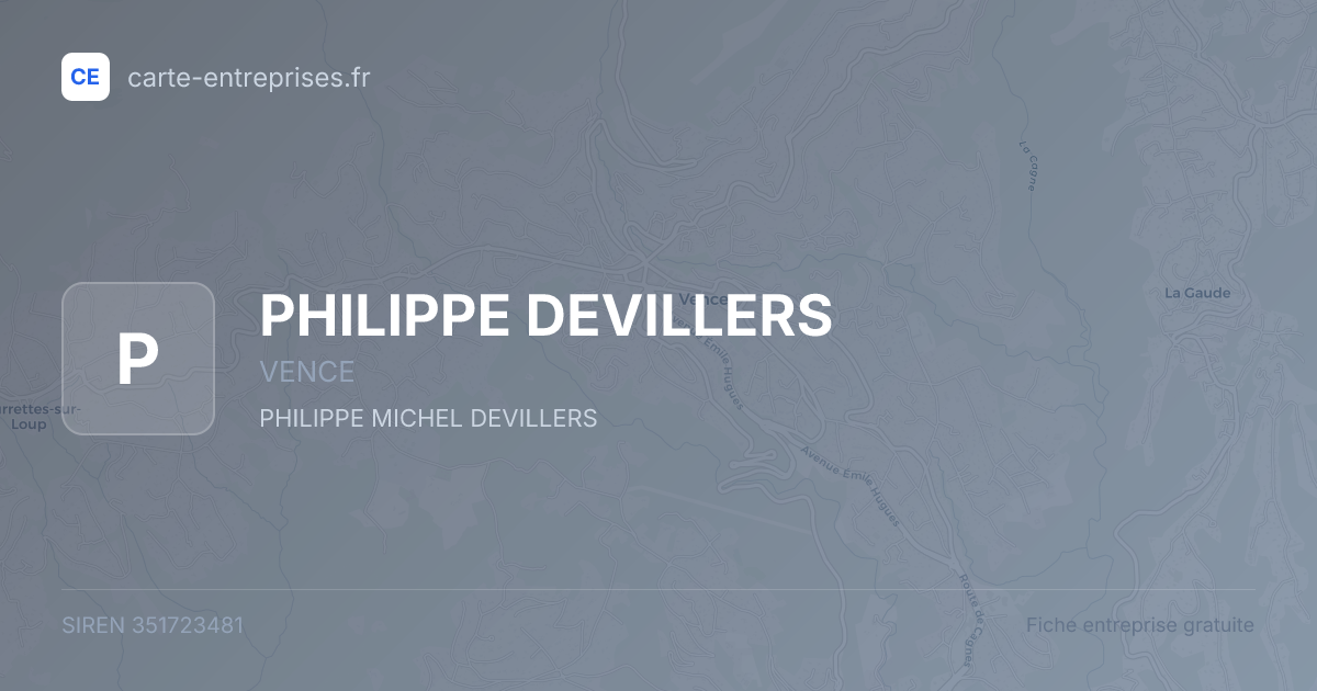 PHILIPPE DEVILLERS — 351723481 — fiche entreprise