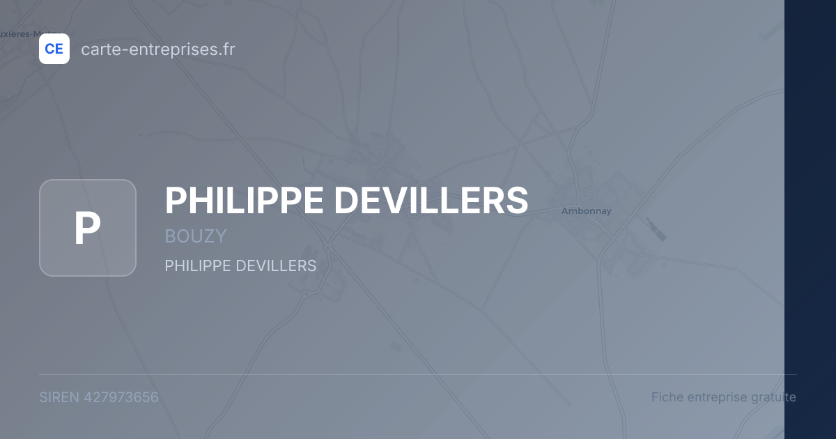 PHILIPPE DEVILLERS — 427973656 — fiche entreprise
