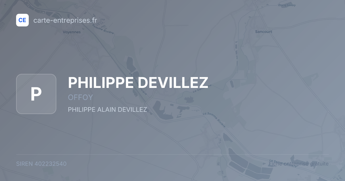 PHILIPPE DEVILLEZ — 402232540 — fiche entreprise