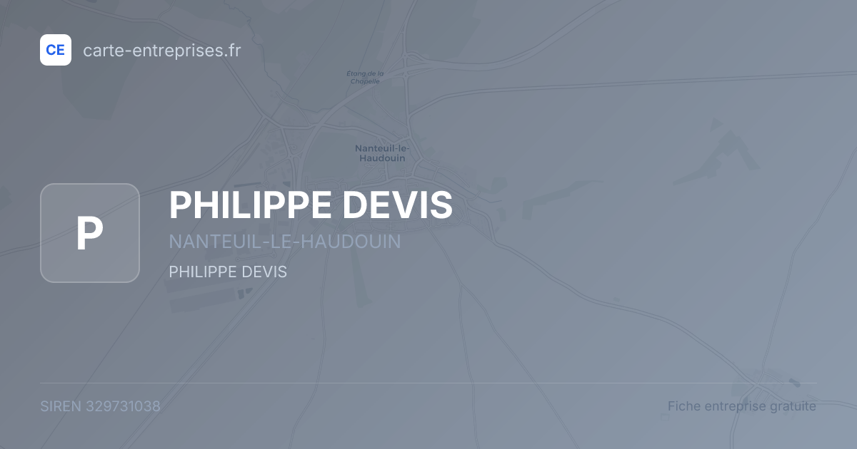 PHILIPPE DEVIS — 329731038 — fiche entreprise