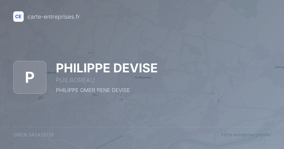 PHILIPPE DEVISE — 343426136 — fiche entreprise