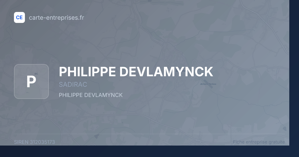 PHILIPPE DEVLAMYNCK — 312035173 — fiche entreprise