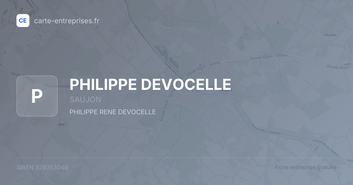 PHILIPPE DEVOCELLE — 329353049 — fiche entreprise