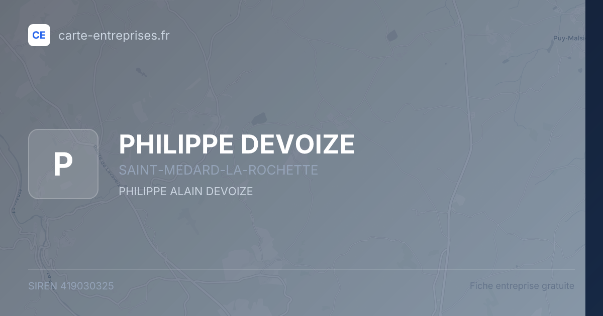 PHILIPPE DEVOIZE — 419030325 — fiche entreprise
