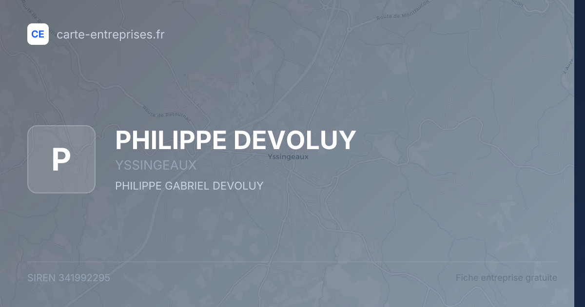 PHILIPPE DEVOLUY — 341992295 — fiche entreprise