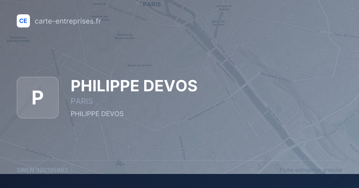 PHILIPPE DEVOS — 320195993 — fiche entreprise