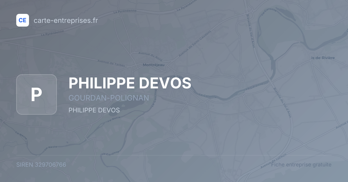 PHILIPPE DEVOS — 329706766 — fiche entreprise