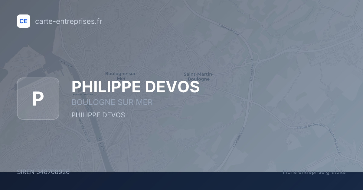 PHILIPPE DEVOS — 348708926 — fiche entreprise