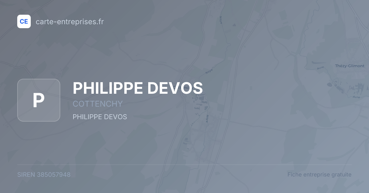 PHILIPPE DEVOS — 385057948 — fiche entreprise