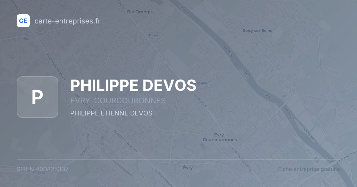 PHILIPPE DEVOS — 400825337 — fiche entreprise