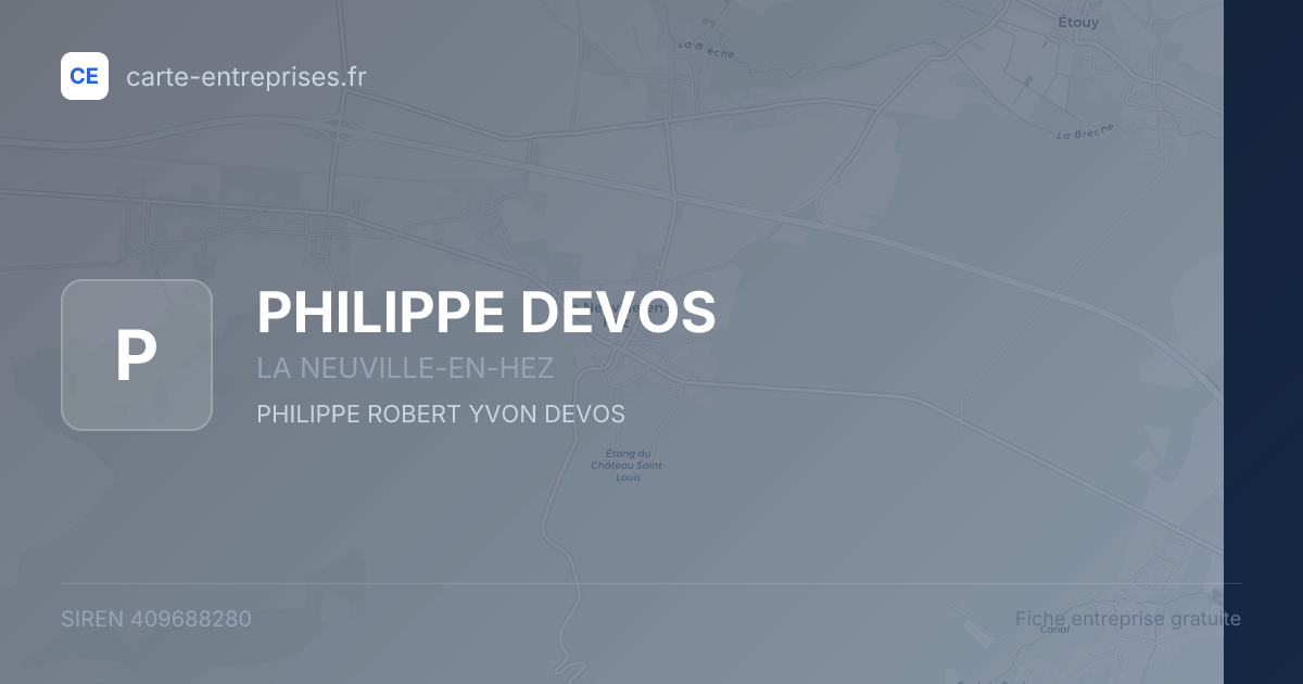 PHILIPPE DEVOS — 409688280 — fiche entreprise