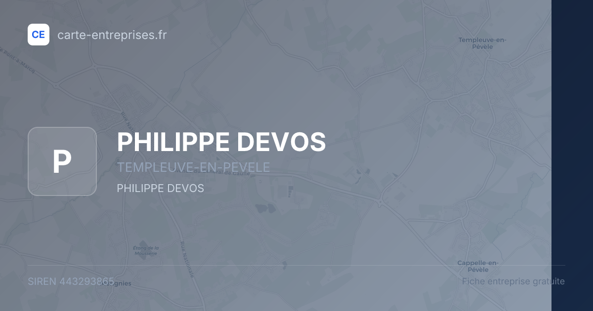 PHILIPPE DEVOS — 443293865 — fiche entreprise