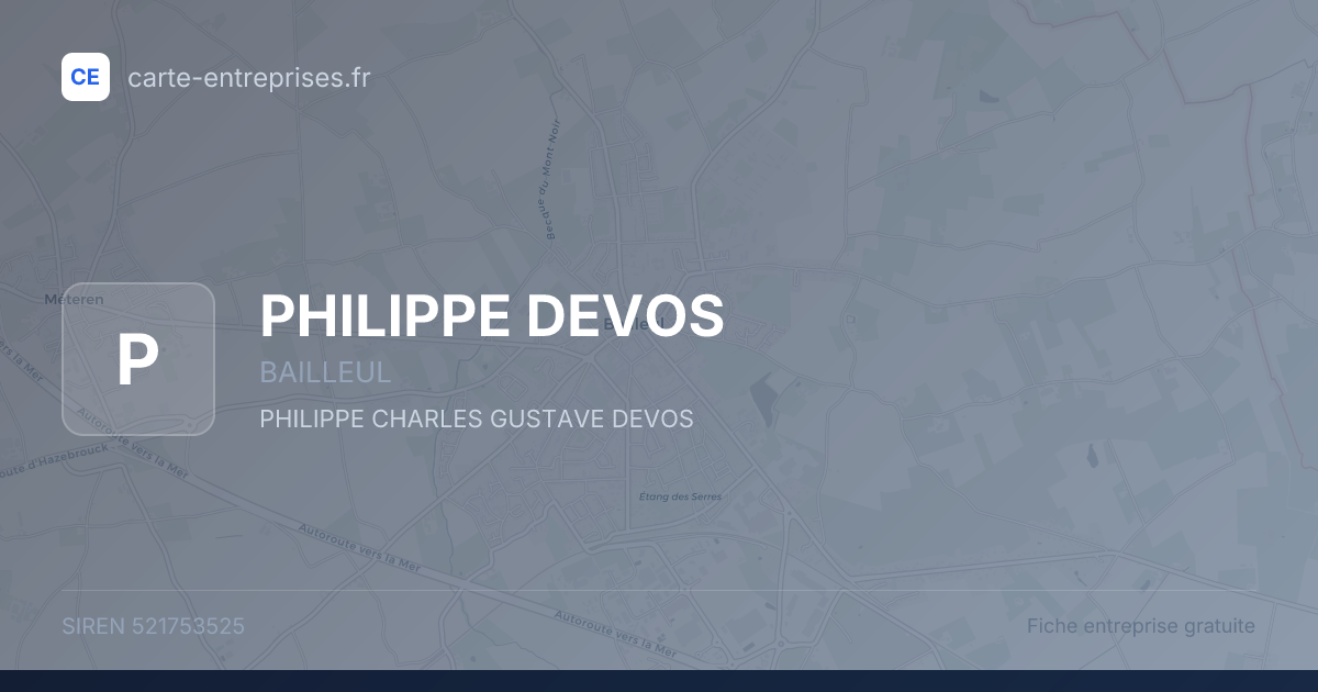 PHILIPPE DEVOS — 521753525 — fiche entreprise