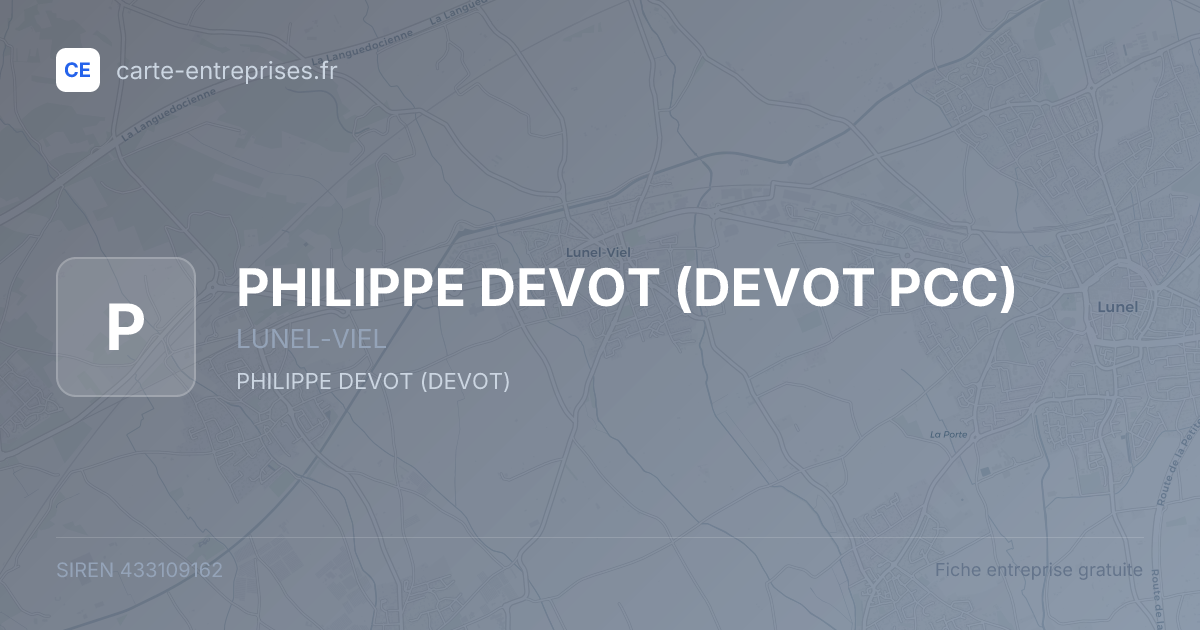 PHILIPPE DEVOT (DEVOT PCC) — 433109162 — fiche entreprise