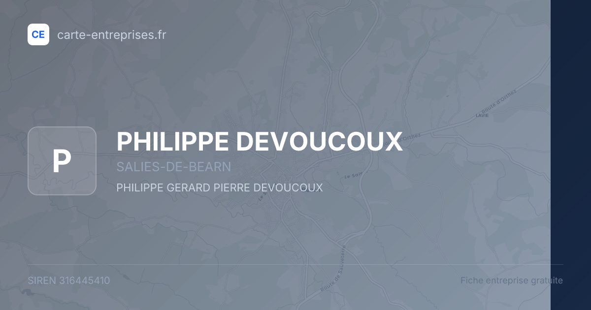 PHILIPPE DEVOUCOUX — 316445410 — fiche entreprise