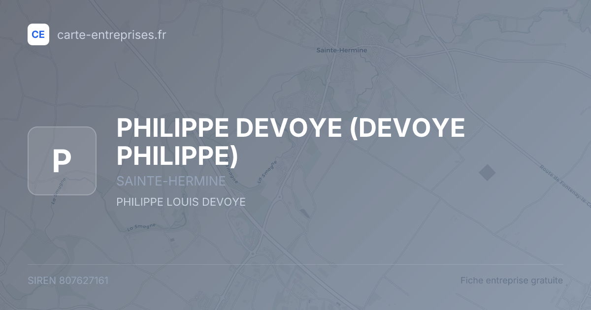 PHILIPPE DEVOYE (DEVOYE PHILIPPE) — 807627161 — fiche entreprise