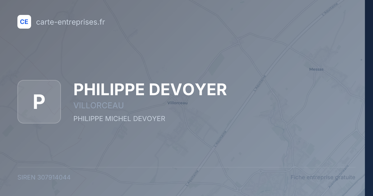 PHILIPPE DEVOYER — 307914044 — fiche entreprise