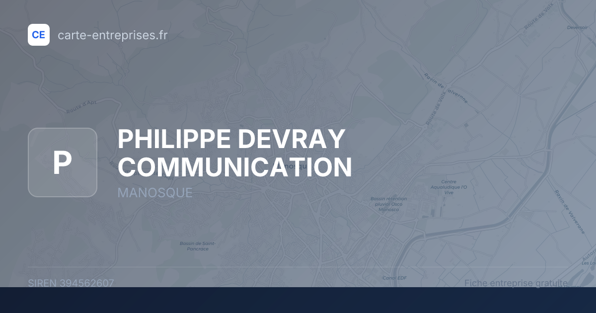 PHILIPPE DEVRAY COMMUNICATION — 394562607 — fiche entreprise