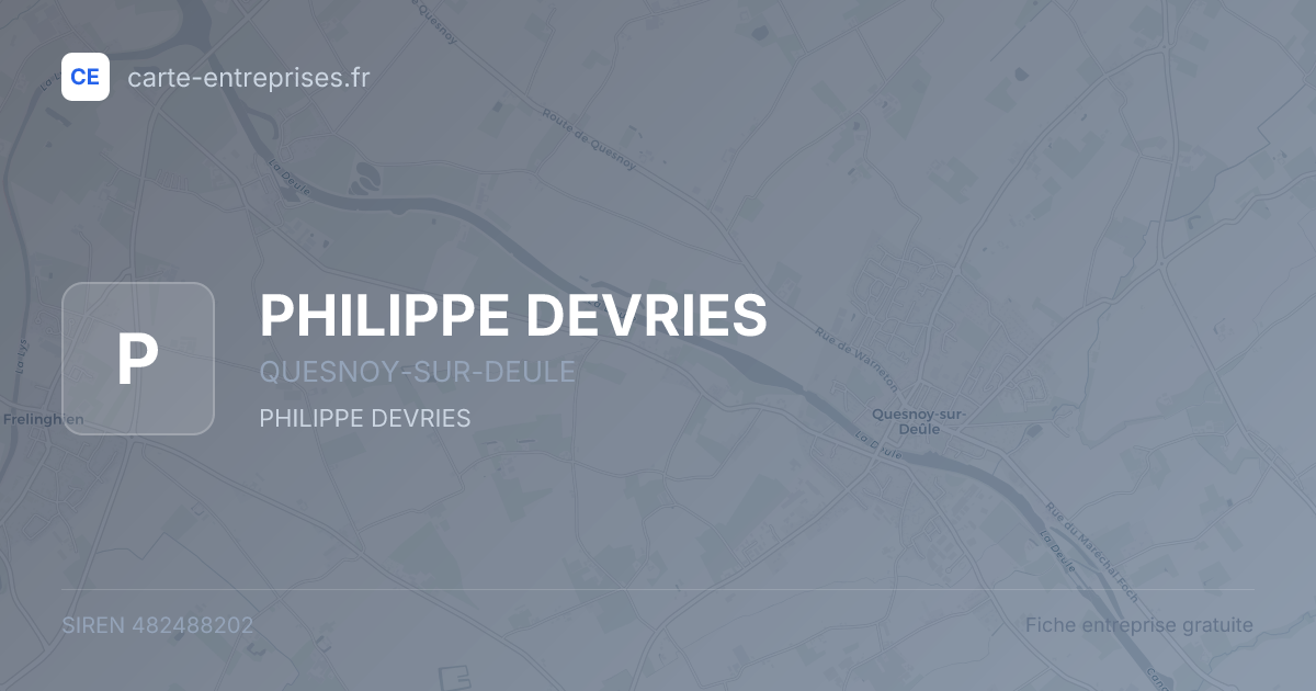 PHILIPPE DEVRIES — 482488202 — fiche entreprise