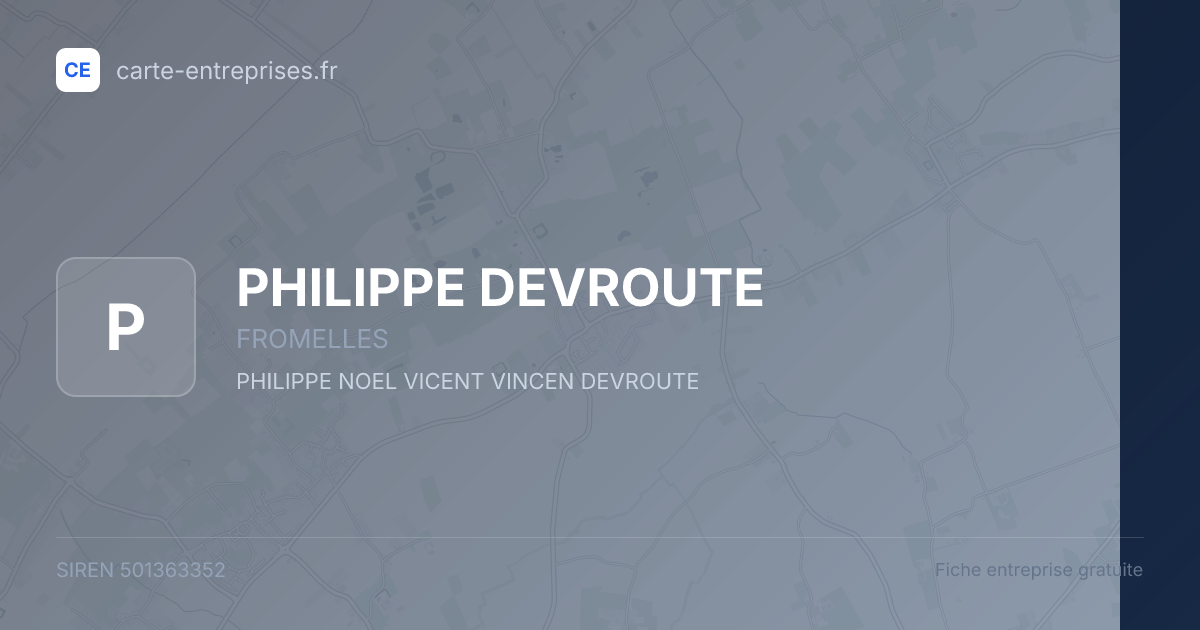 PHILIPPE DEVROUTE — 501363352 — fiche entreprise
