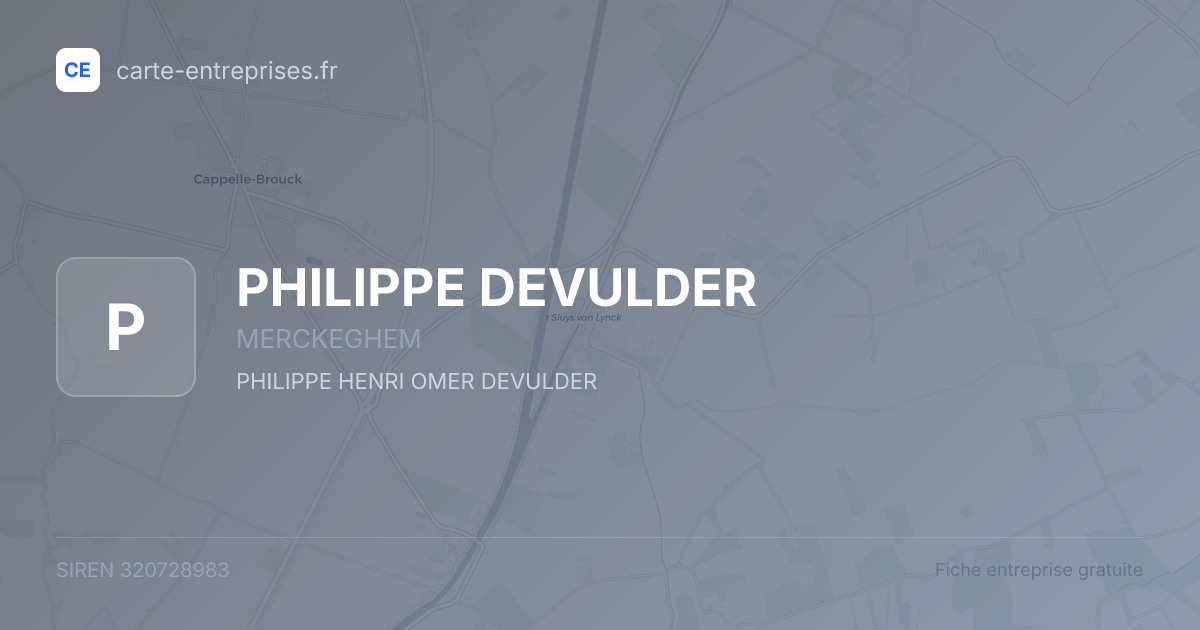 PHILIPPE DEVULDER — 320728983 — fiche entreprise