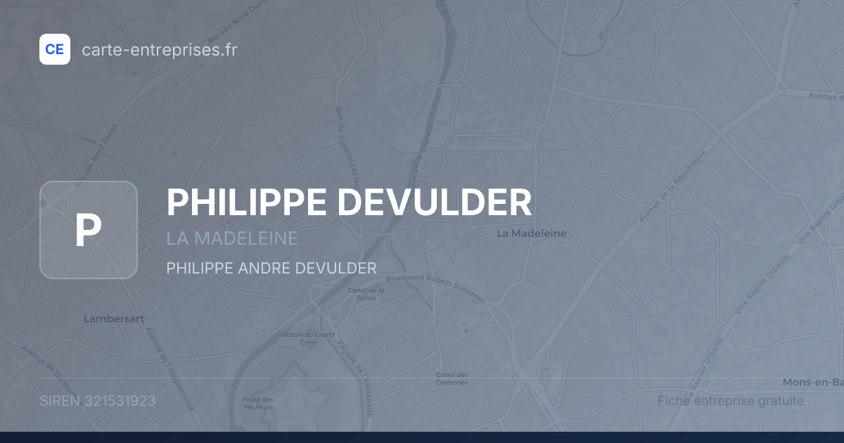 PHILIPPE DEVULDER — 321531923 — fiche entreprise