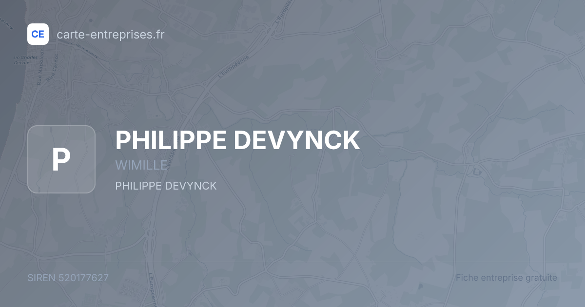 PHILIPPE DEVYNCK — 520177627 — fiche entreprise