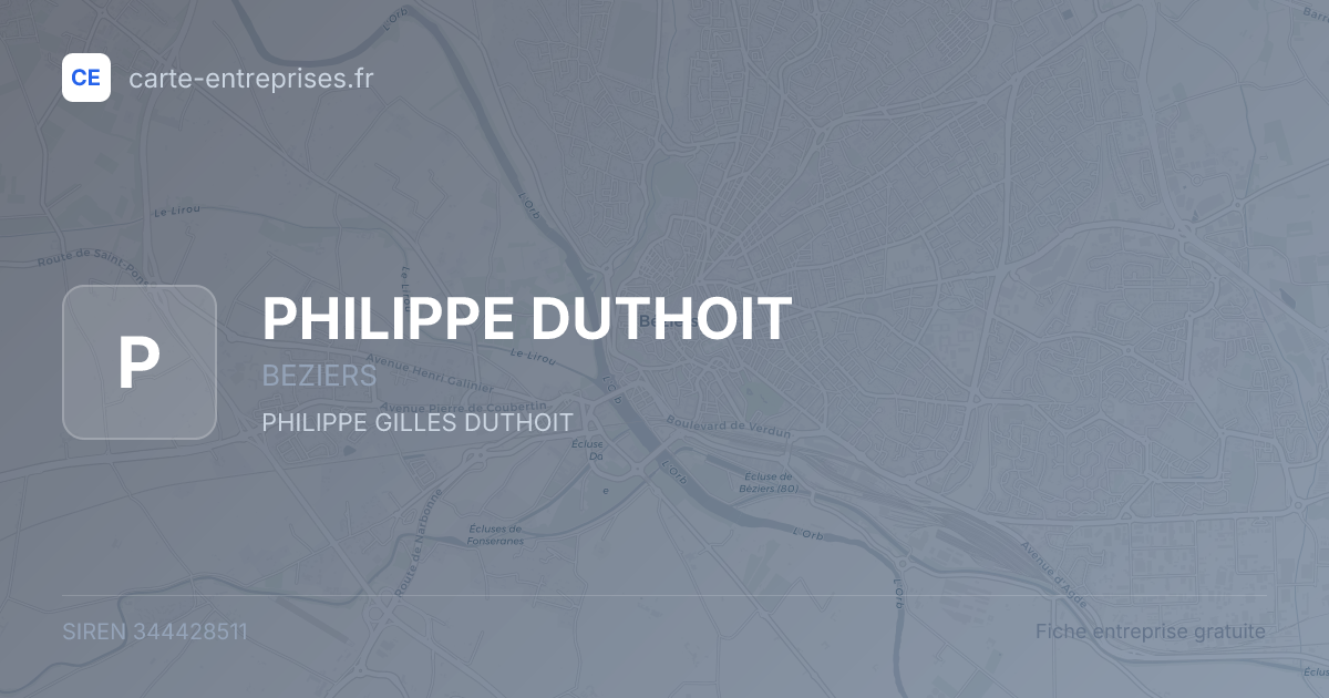 PHILIPPE DUTHOIT — 344428511 — fiche entreprise
