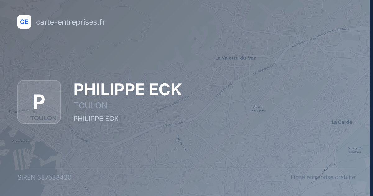PHILIPPE ECK — 337588420 — fiche entreprise