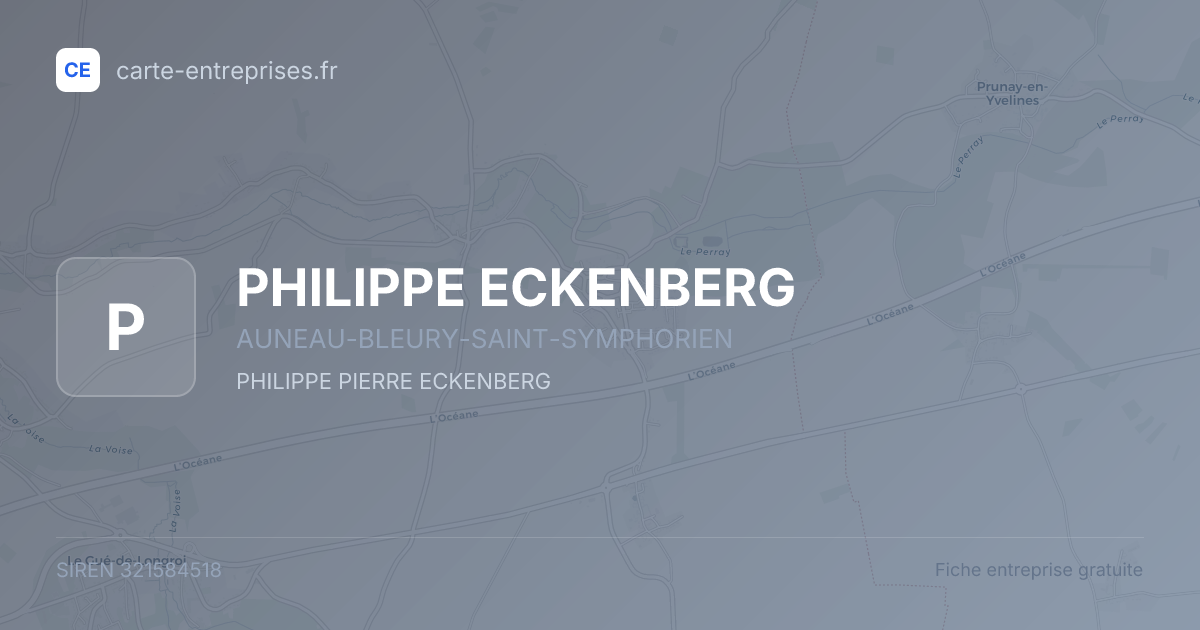 PHILIPPE ECKENBERG — 321584518 — fiche entreprise