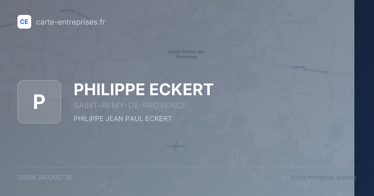 PHILIPPE ECKERT — 340000736 — fiche entreprise