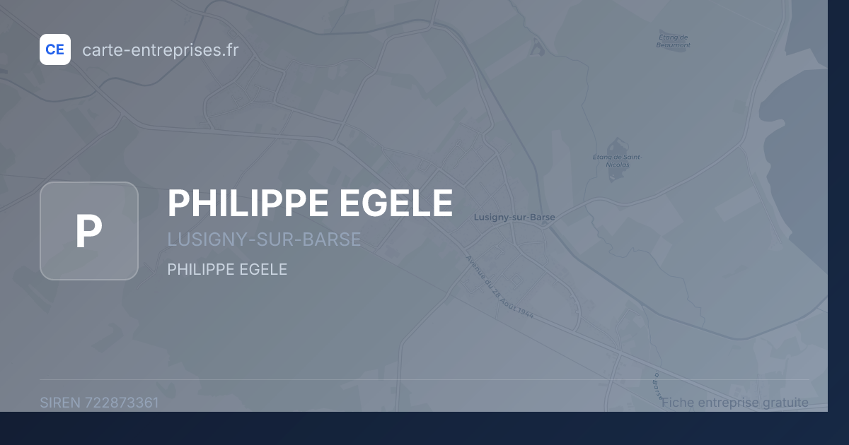 PHILIPPE EGELE — 722873361 — fiche entreprise