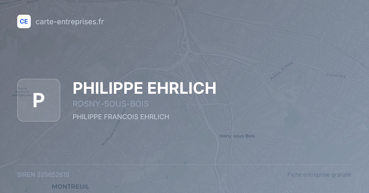 PHILIPPE EHRLICH — 325652618 — fiche entreprise