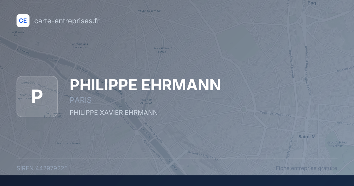 PHILIPPE EHRMANN — 442979225 — fiche entreprise