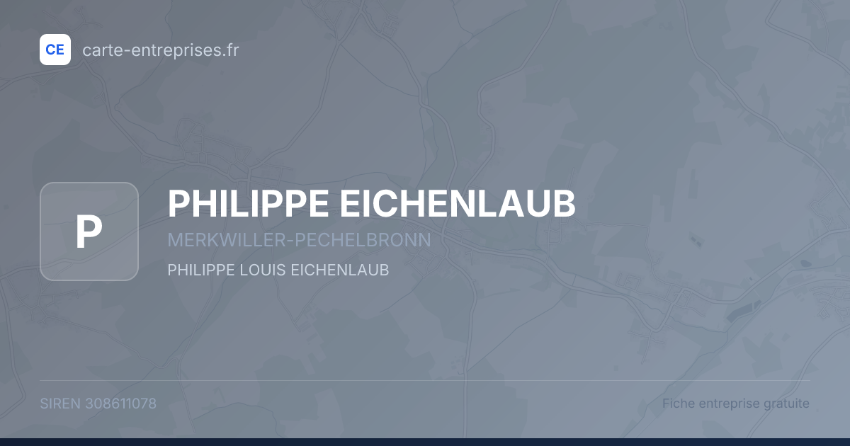 PHILIPPE EICHENLAUB — 308611078 — fiche entreprise