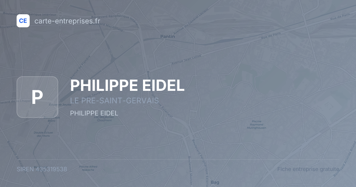 PHILIPPE EIDEL — 435319538 — fiche entreprise