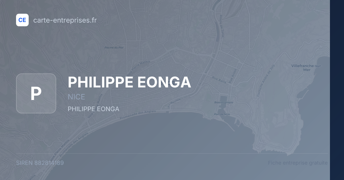 PHILIPPE EONGA — 882814189 — fiche entreprise