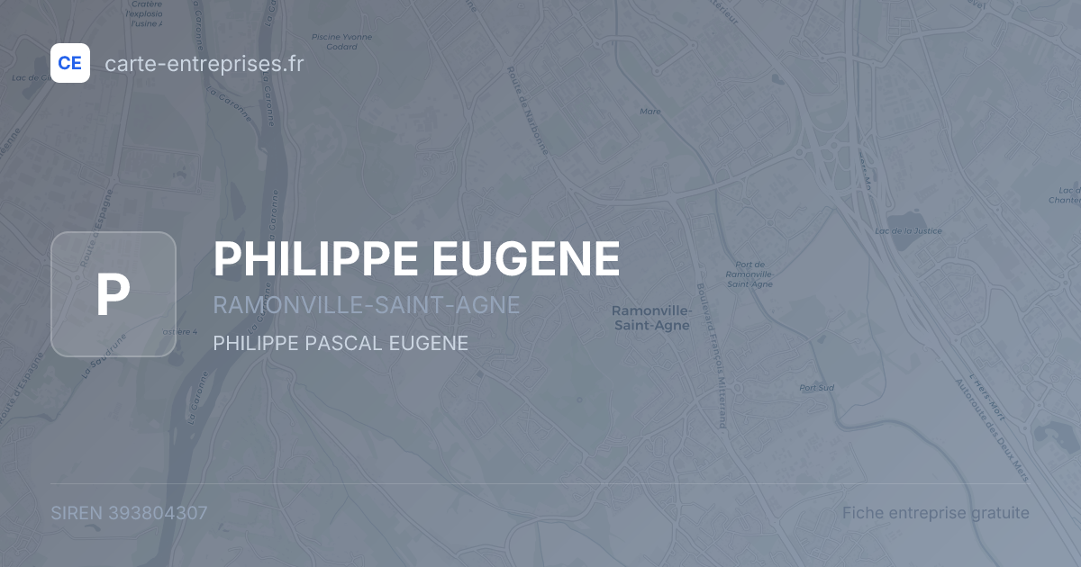 PHILIPPE EUGENE — 393804307 — fiche entreprise