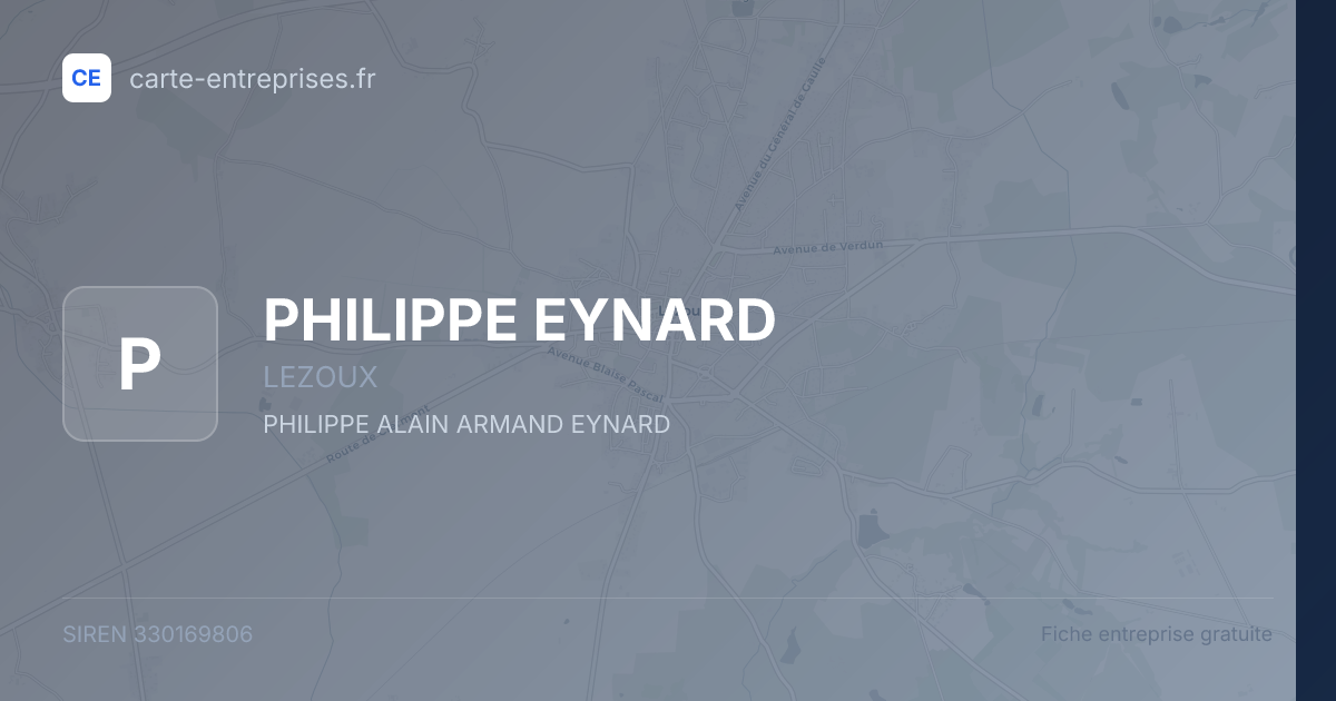 PHILIPPE EYNARD — 330169806 — fiche entreprise