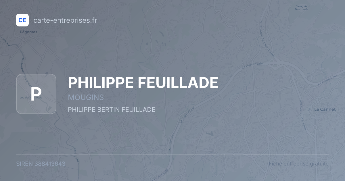 PHILIPPE FEUILLADE — 388413643 — fiche entreprise