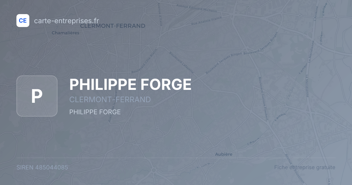 PHILIPPE FORGE — 485044085 — fiche entreprise